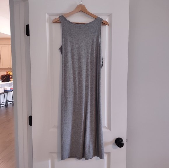 Fabletics Retta Midi Dress Heather Grey Faux Wrap - Picture 8 of 10